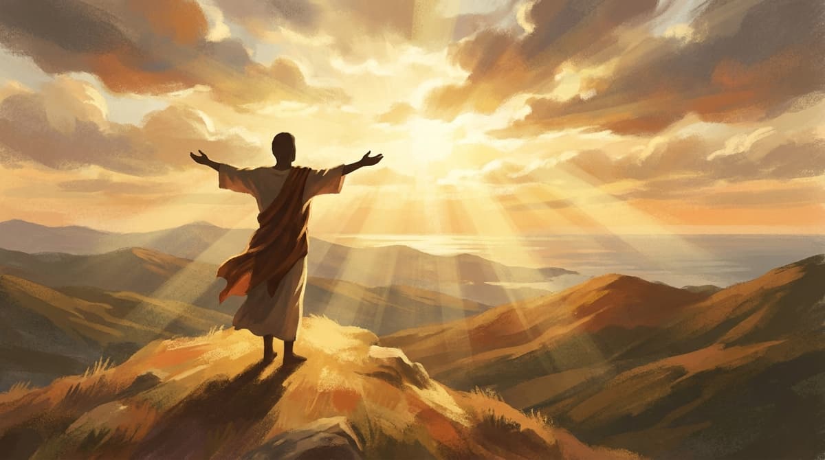 A person standing peacefully in sunlight with arms open, symbolizing freedom and emotional release through forgiveness.