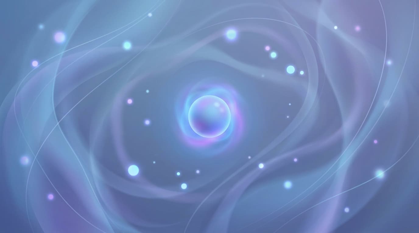 Illustration of subatomic particles and the Higgs boson in a quantum field environment